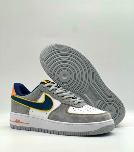 Giày NIKE AIR FORCE 1 LOW - WHITE COOL GREY NAVY BLUE ORANGE